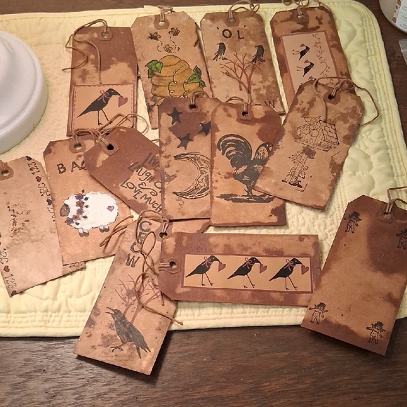 Handmade Other - COFFEE STAINED RUSTIC GRUNGY TAGS ** 13 **
